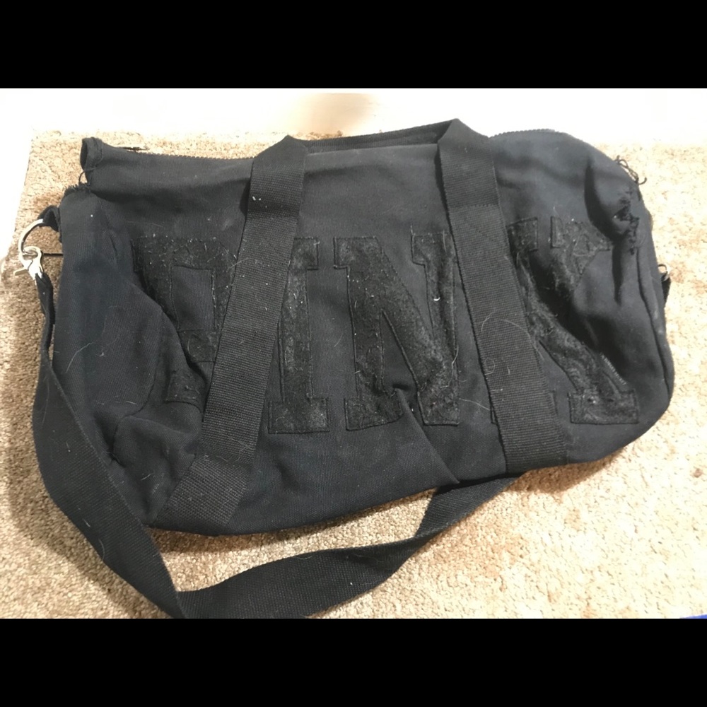 Pink duffel bag